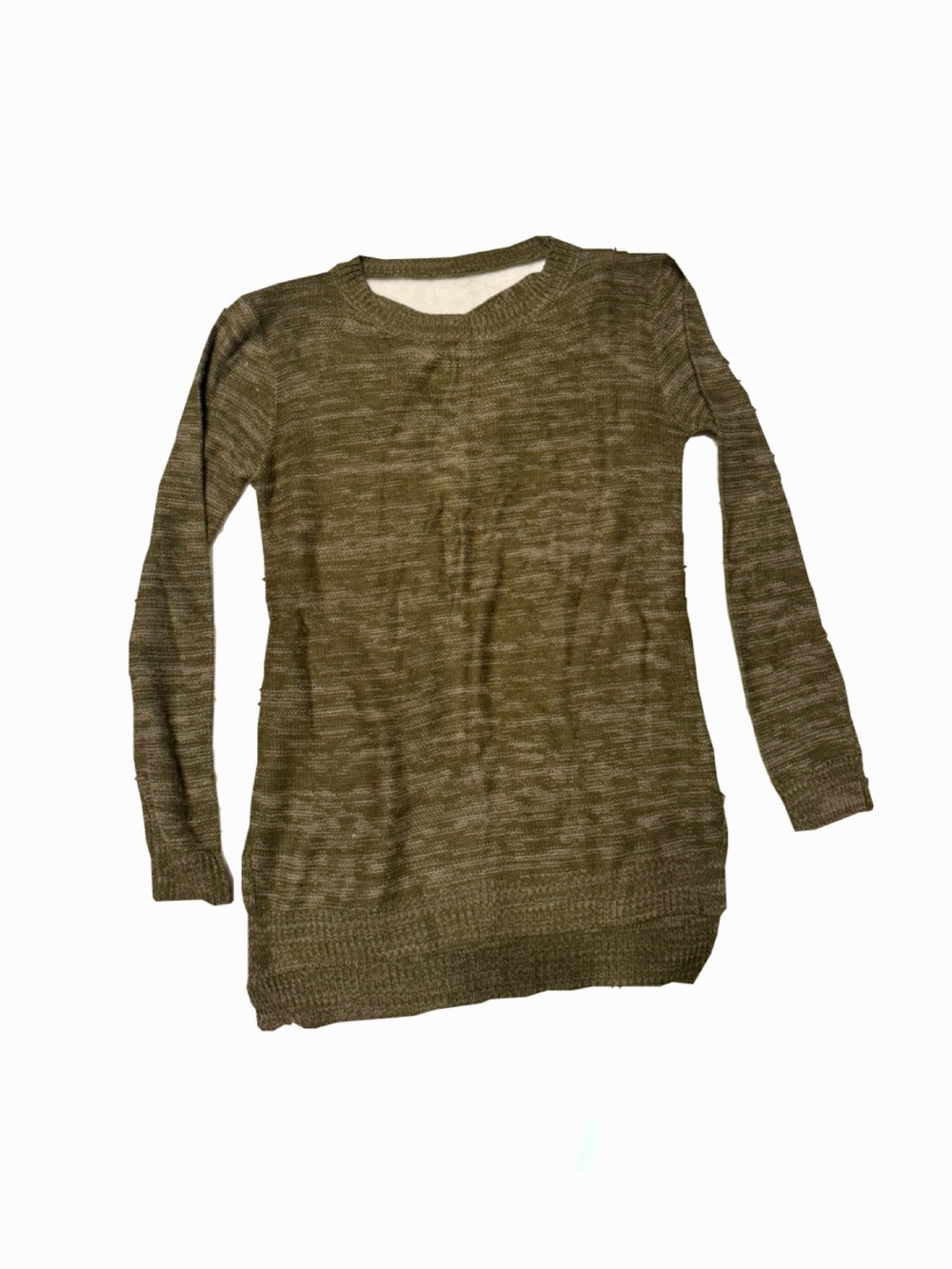 Madison Olive Crewneck Knit Pullover Sweater